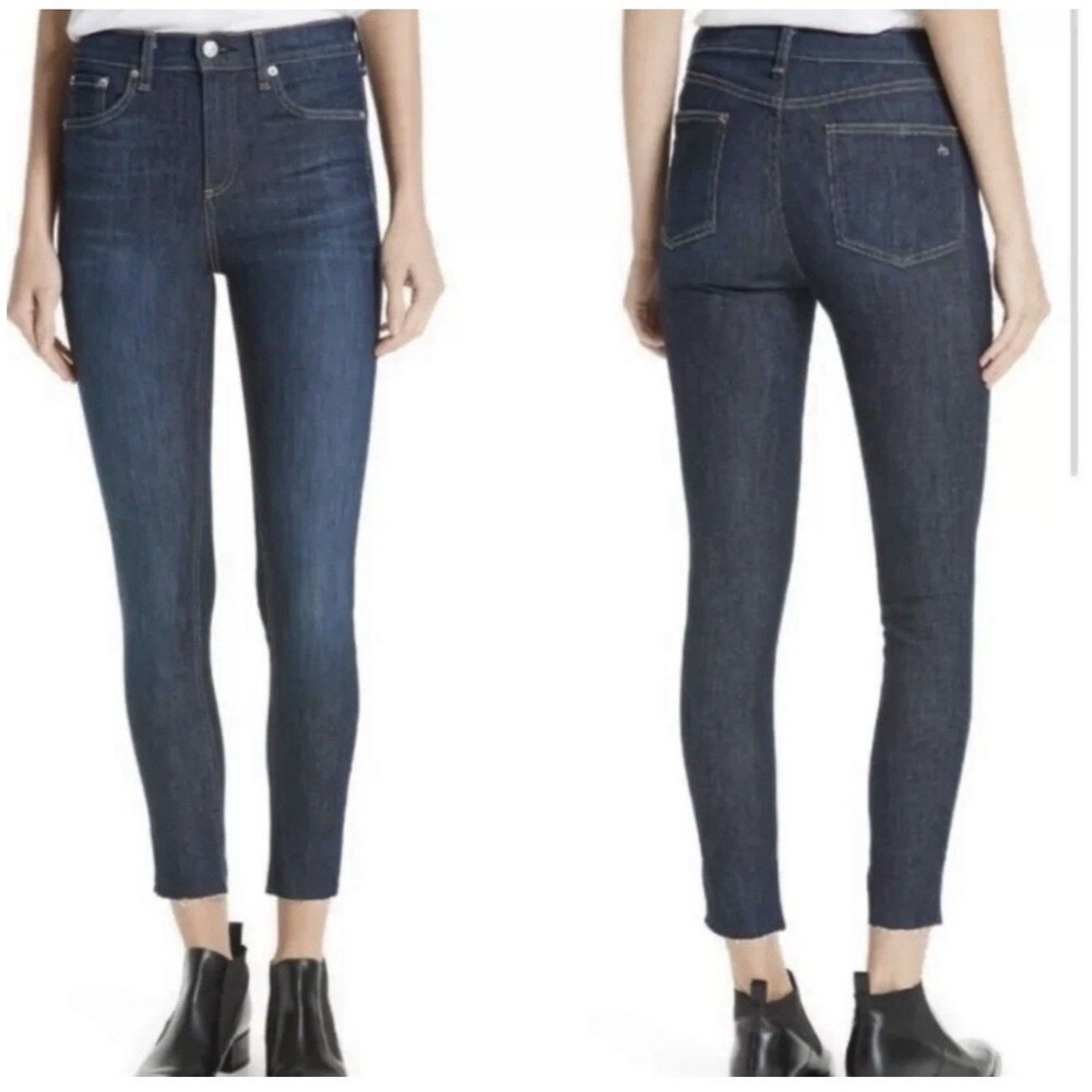 rag & bone 10 Inch Ankle Skinny High Rise Jeans in Astor Blue Womens Size 29